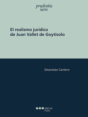 cover image of El realismo jurídico de Juan Vallet de Goytisolo